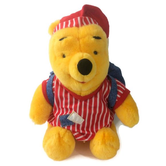 Fisher Price Disney Winnie the Pooh Plush 12" Pajama Fun Sleepover Backpack 1998 - Picture 1 of 11
